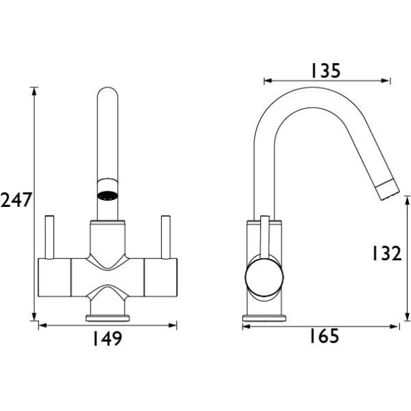 Bristan Prism 2 Handle Basin Mixer Tap - Chrome