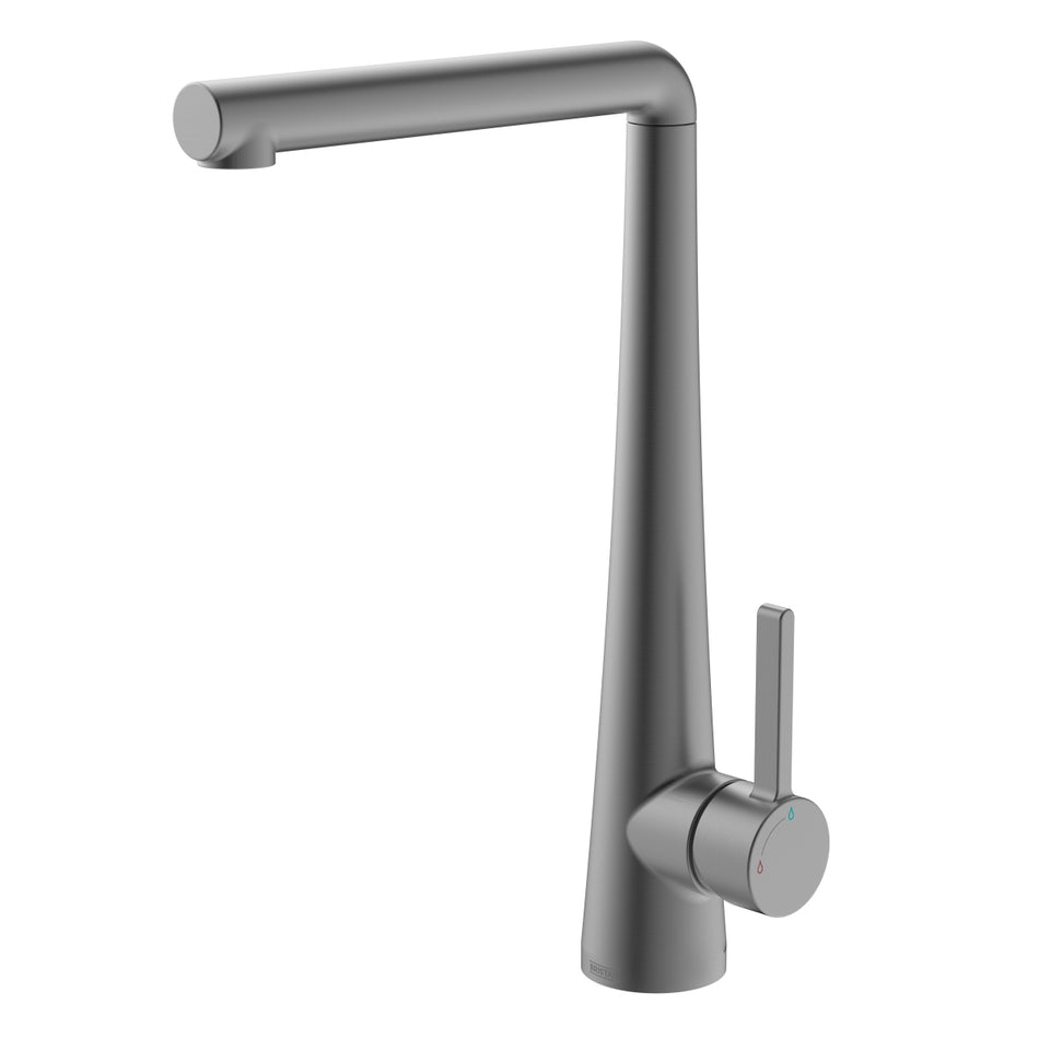 Bristan Pine Deck Mounted Easyfit Mono Kitchen Mixer Tap - Gun Metal