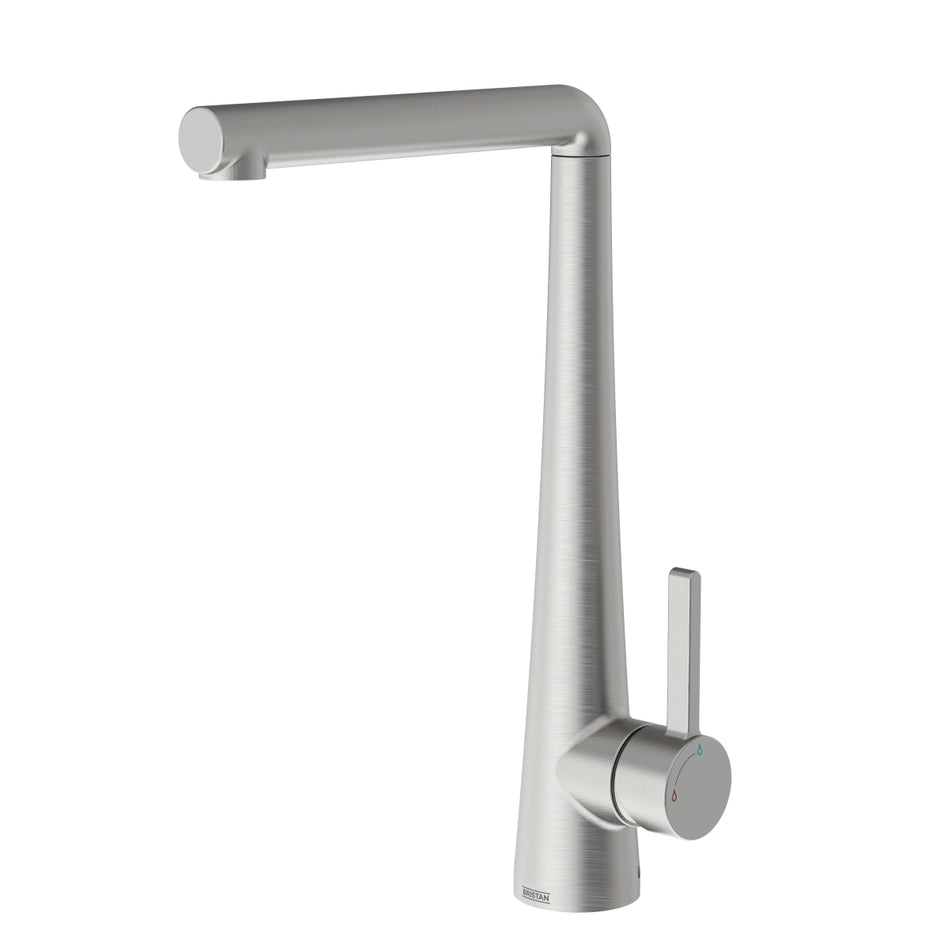 Bristan Pine Deck Mounted Easyfit Mono Kitchen Mixer Tap - Stainless Steel