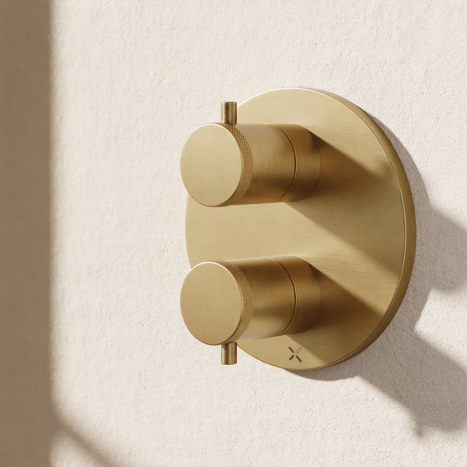 Crosswater Mpro 1 Outlet Industrial Crossbox Trim And Levers - Brushed Brass