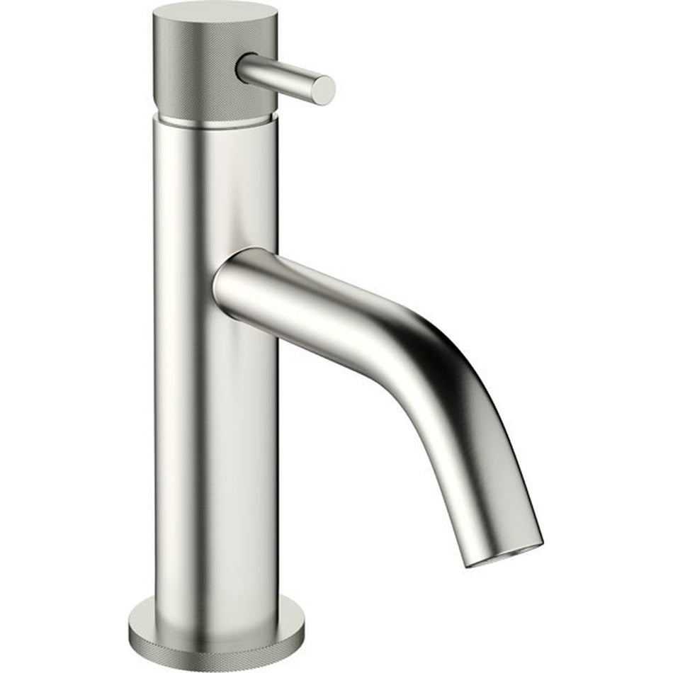 Crosswater Mpro Deck Mounted Monobloc Basin Mixer Tap - Knurled Handle - Brushed Nickel