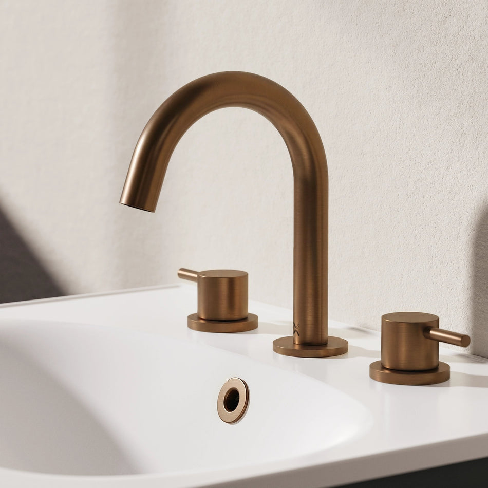 Crosswater Mpro Deck Mounted 3 Hole Basin Mixer Tap - Brushed Bronze