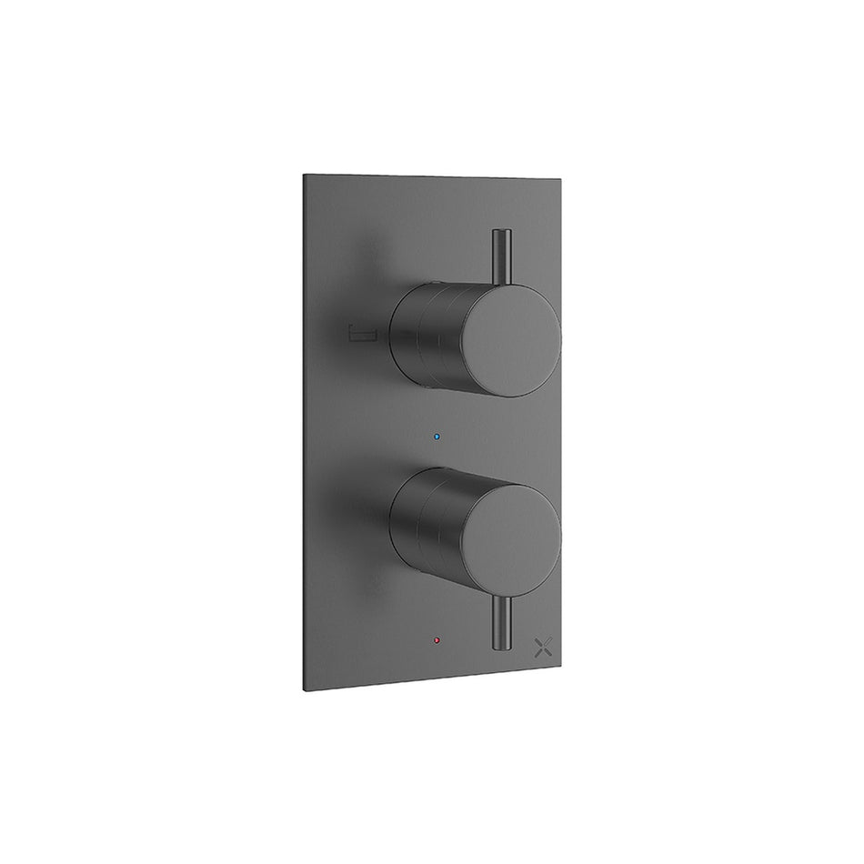 Crosswater Mpro 2 Handle Bath Shower Etched Trimset - Portrait - Slate