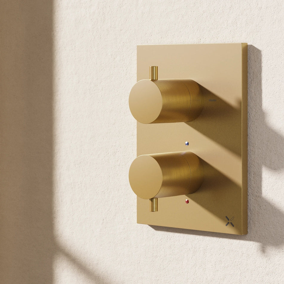 Crosswater Mpro 1 Outlet Crossbox Trim And Levers - Brushed Brass
