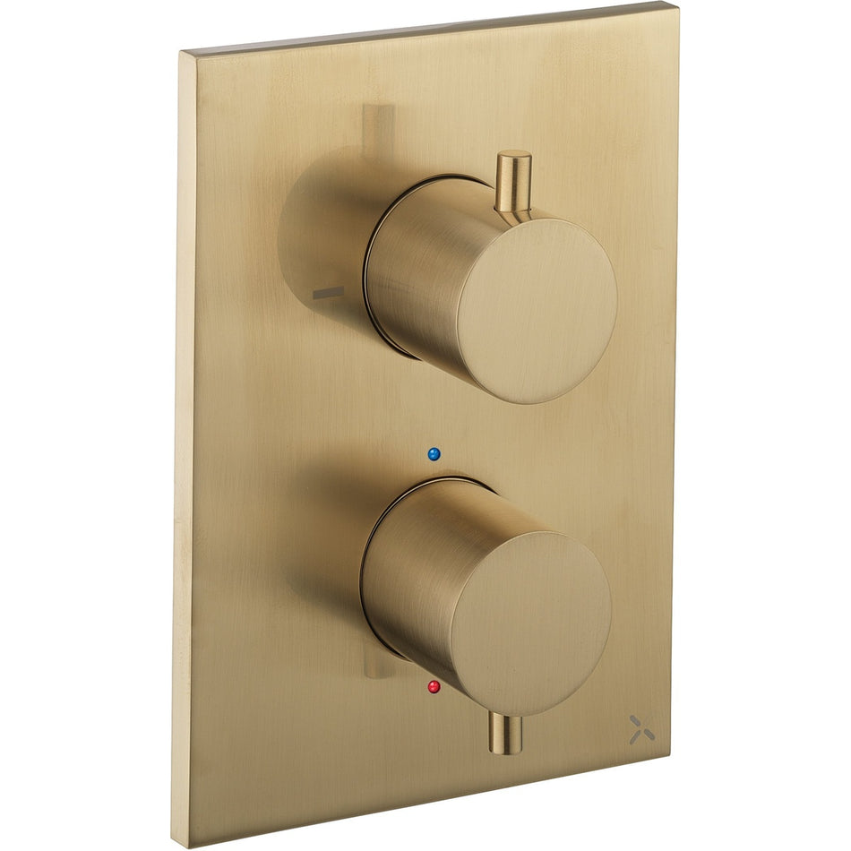 Crosswater Mpro 1 Outlet Crossbox Trim And Levers - Brushed Brass