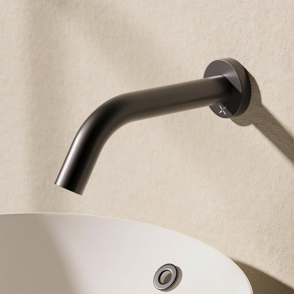 Crosswater Mpro Wall Mounted Sensor Basin Spout - 220mm Length - Matt Black