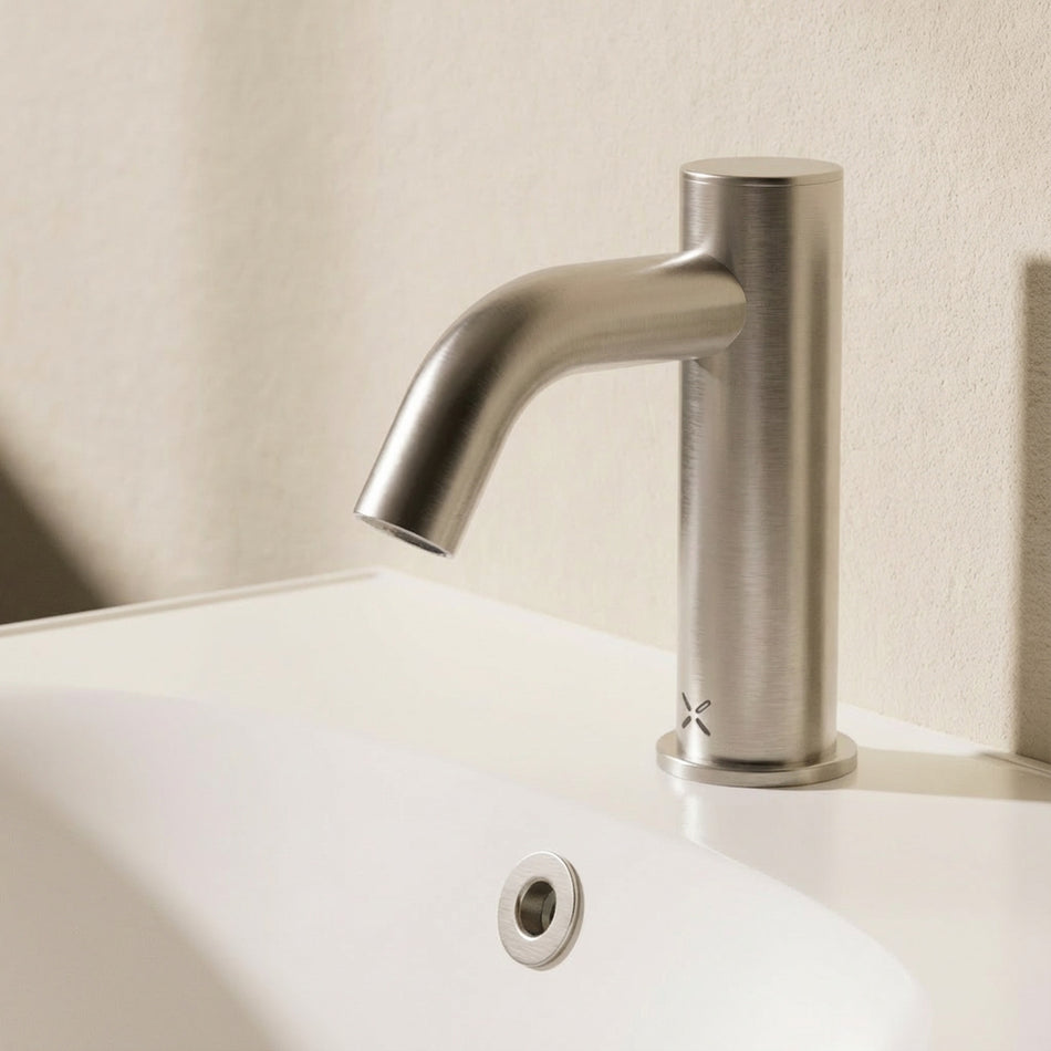 Crosswater Mpro Deck Mounted Sensor Monobloc Basin Mixer Tap - Brushed Nickel