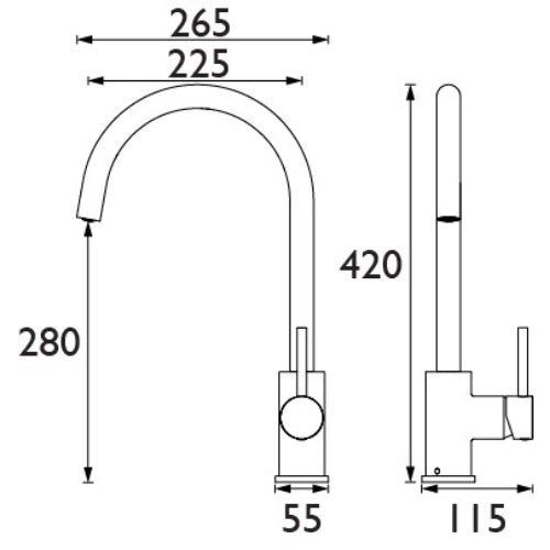 Bristan Pistachio Easyfit Monobloc Kitchen Mixer Tap - Chrome