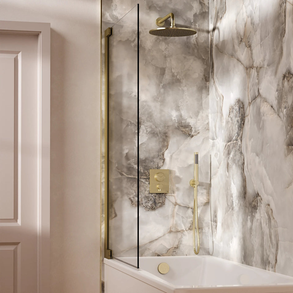 Crosswater Push 3 Outlet 300mm Head Concealed Shower Set 7 - Brushed Brass