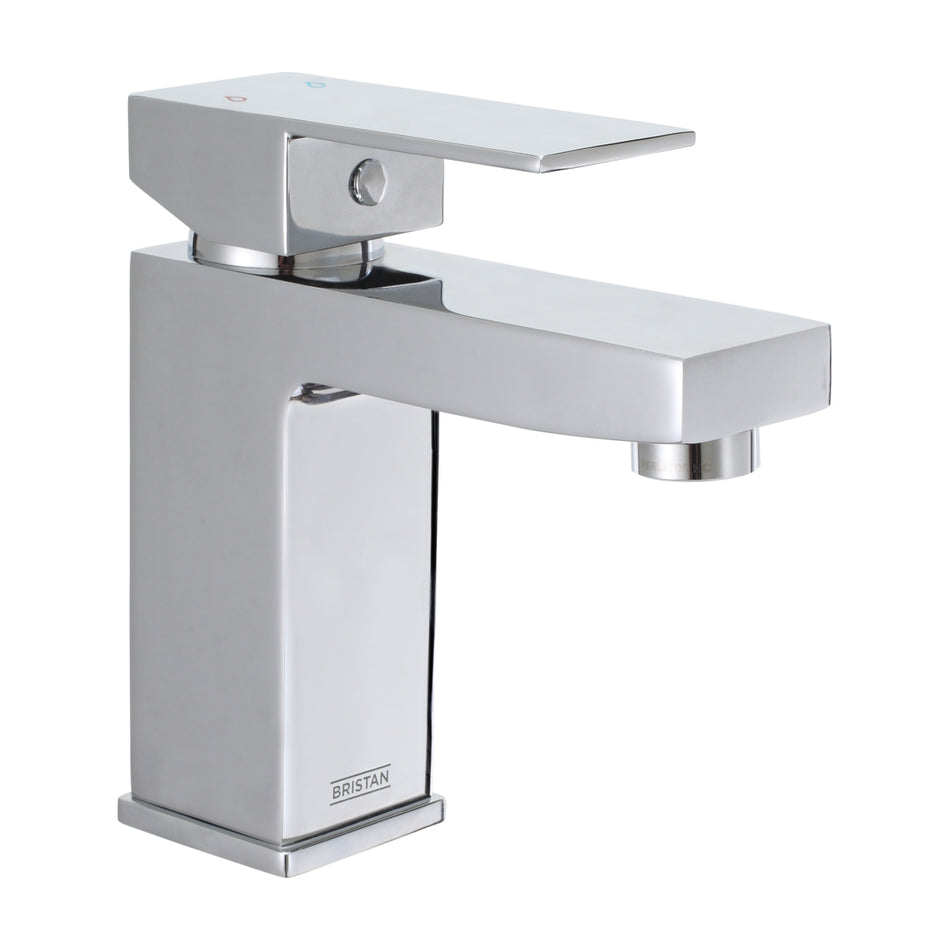 Bristan Qubo Basin Mixer Tap With Clicker Waste - Chrome