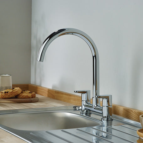 Bristan Quest Deck Mounted Kitchen Mixer Tap - Chrome