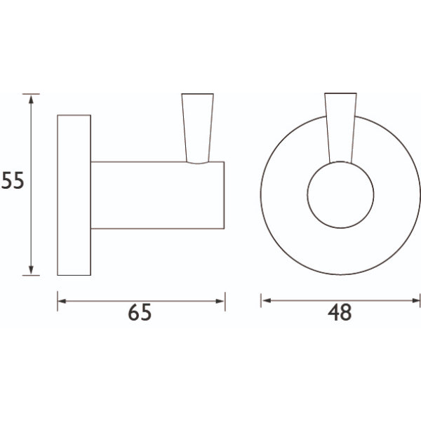 Bristan Round Robe Hook - Brushed Brass