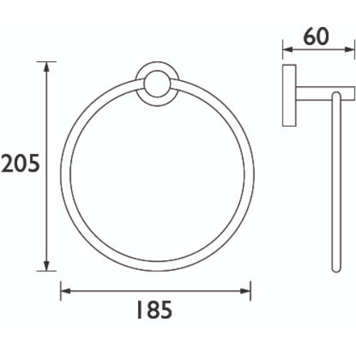 Bristan Round Towel Ring - Brushed Brass