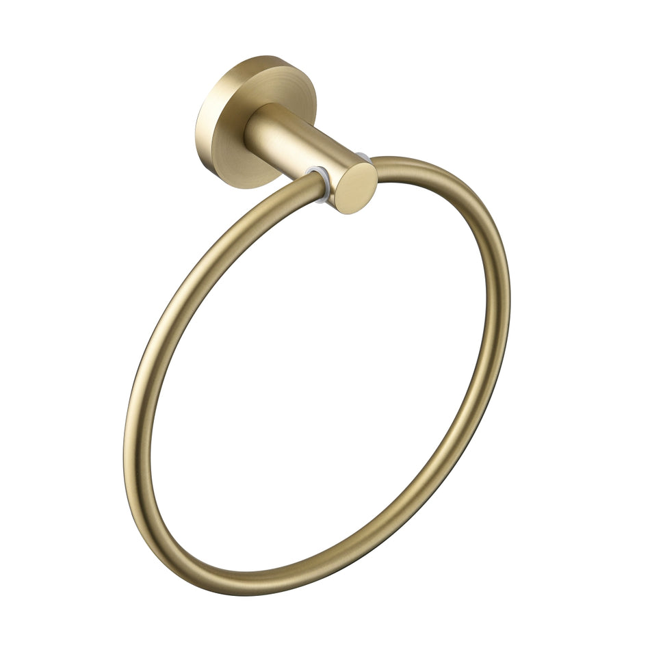 Bristan Round Towel Ring - Brushed Brass