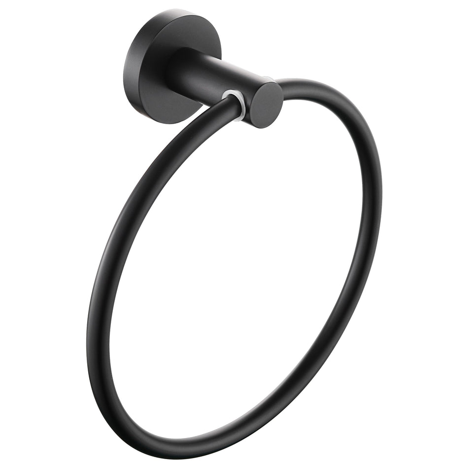 Bristan Round Towel Ring - Black