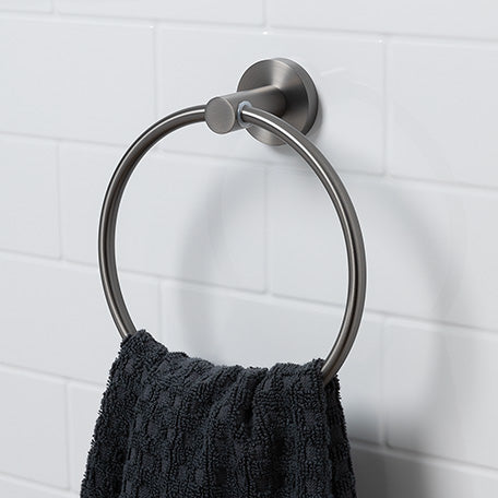 Bristan Round Towel Ring - Gun Metal Grey