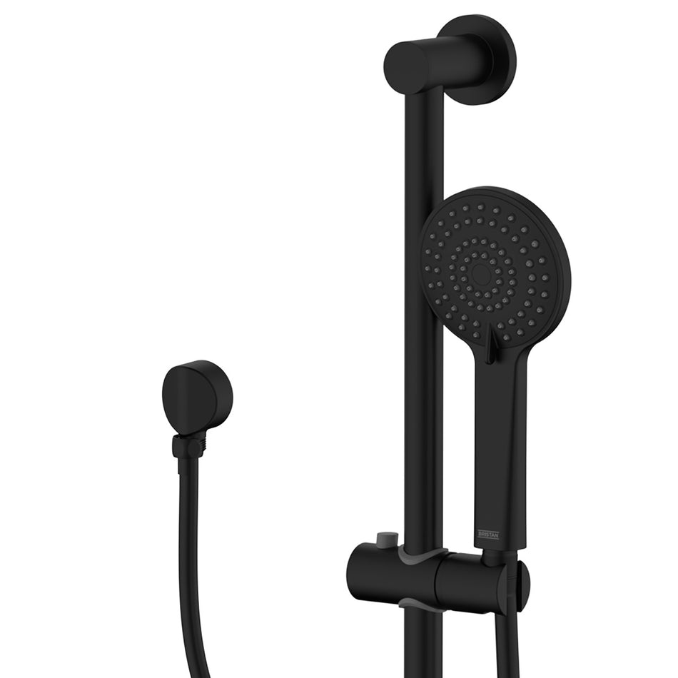 Bristan Round Riser Rail Shower Kit with Multi Function Handset - Matt Black
