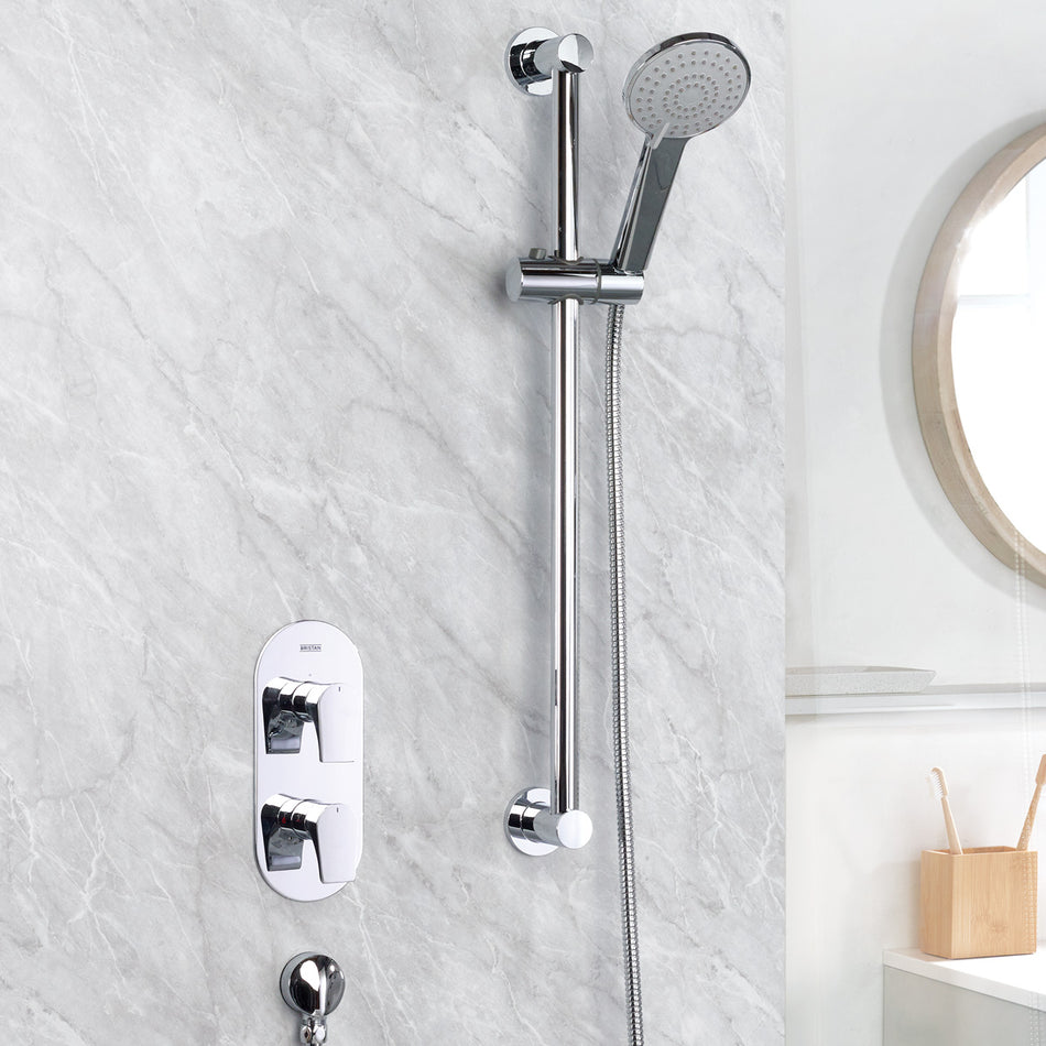Bristan Round Riser Rail Shower Kit with Multi Function Handset -Chrome