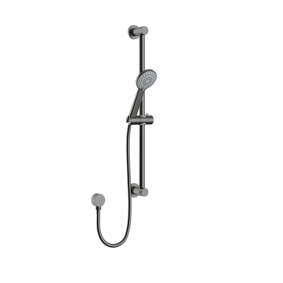 Bristan Round Riser Rail Shower Kit with Multi Function Handset - Gun Metal Grey