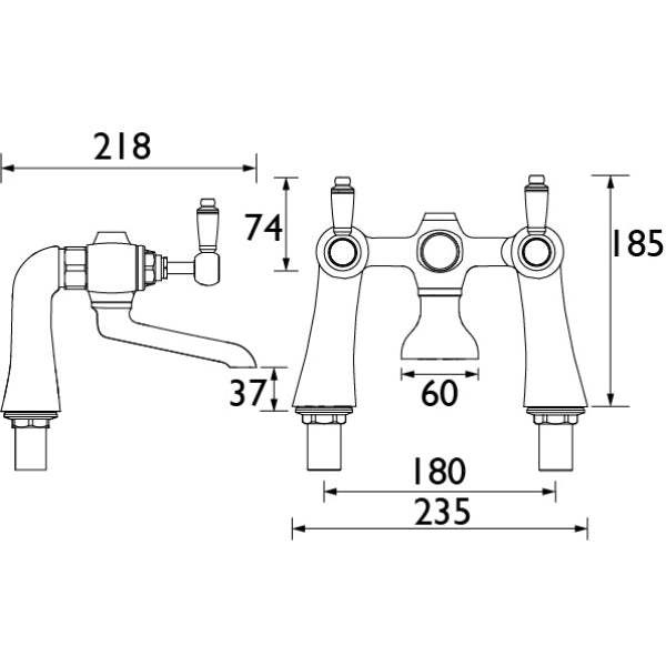 Bristan Renaissance Bath Filler Tap - Chrome