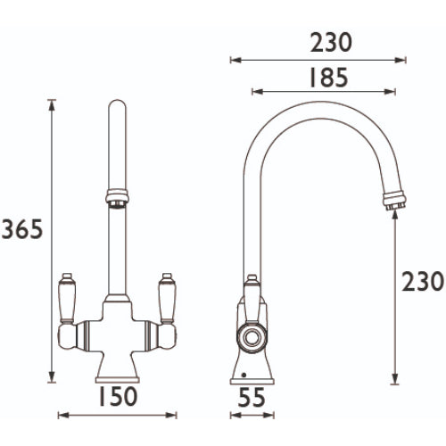 Bristan Renaissance Easyfit Kitchen Mixer Tap - Brushed Nickel