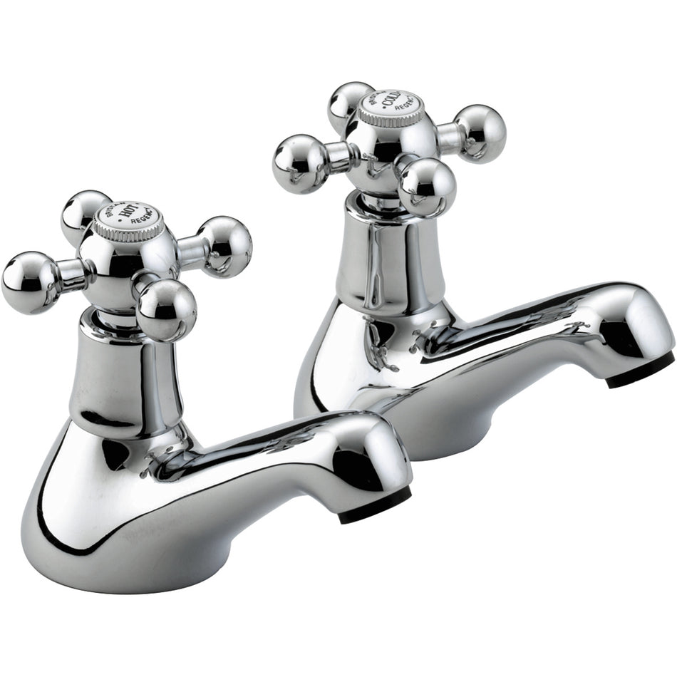 Bristan Regency Deck Mounted Basin Pillar Taps - Chrome