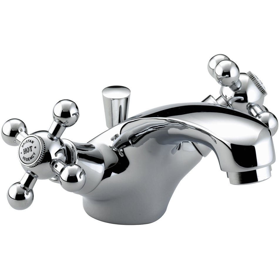 Bristan Regency Deck Mounted Mono Basin Mixer Taps With Pop Up Waste - Chrome