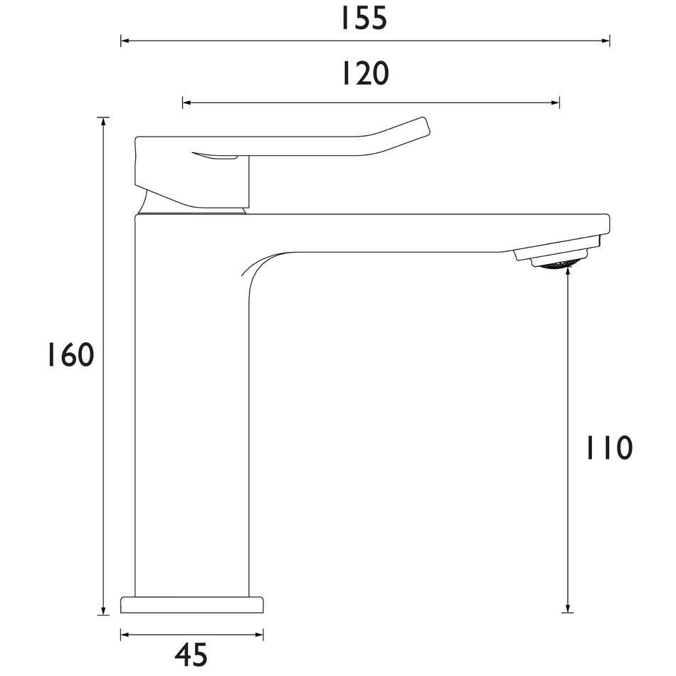 Bristan Saffron Eco Start Basin Mixer Tap With Clicker Waste - Brushed Brass
