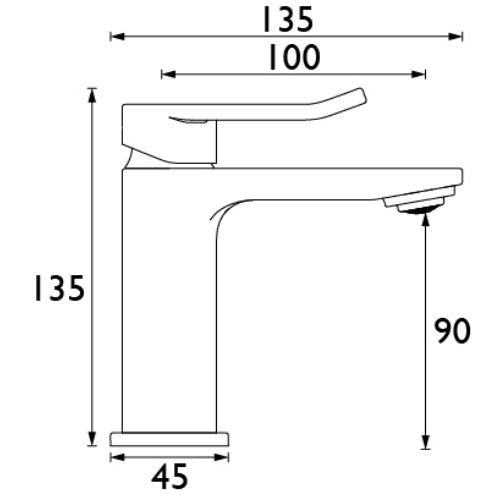 Bristan Saffron Eco Start Small Basin Mixer Tap With Clicker Waste - Brushed Brass