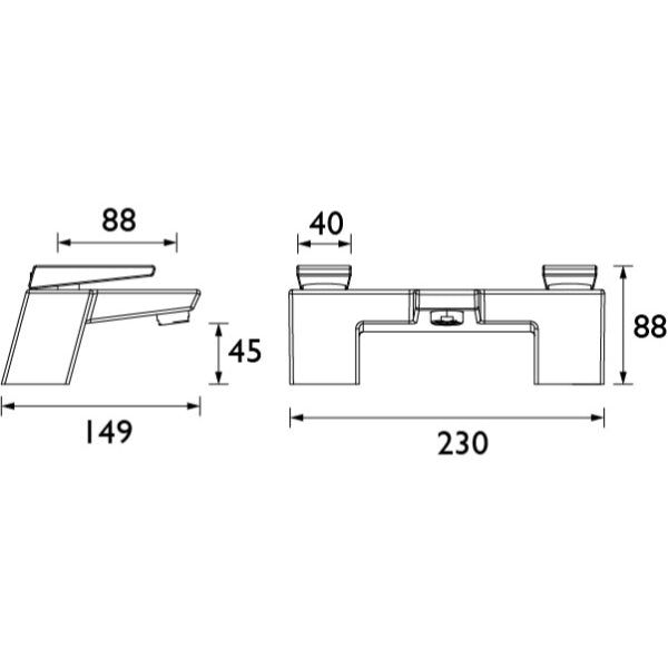 Bristan Sail Bath Filler Tap - Chrome