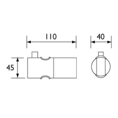 Bristan Slider Bracket - 110mm Deep - Chrome