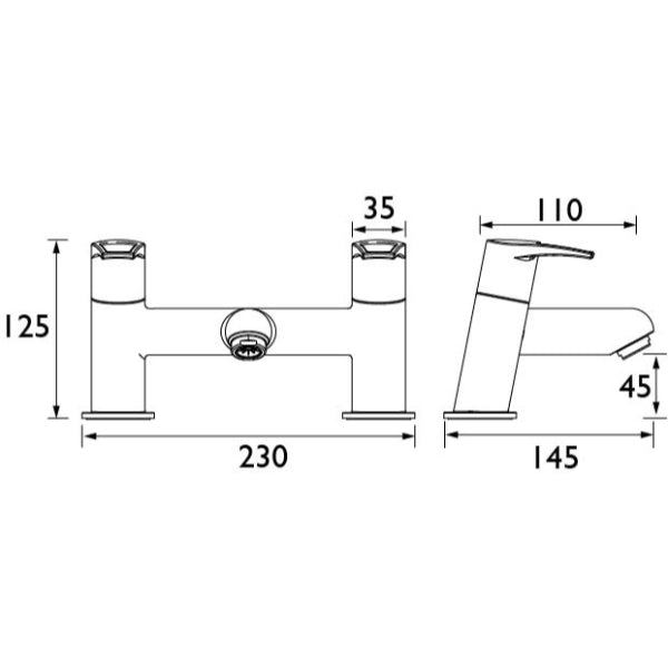 Bristan Smile Bath Filler Tap - Chrome