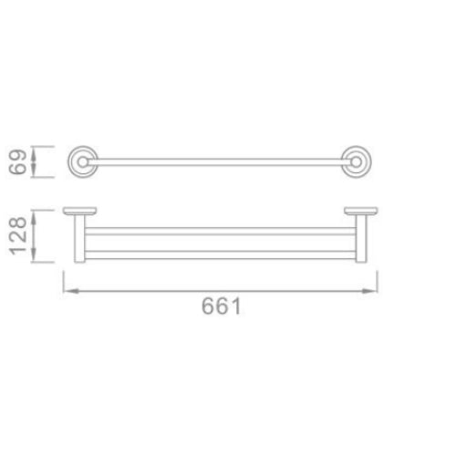 Bristan Solo Double Towel Rail - Chrome