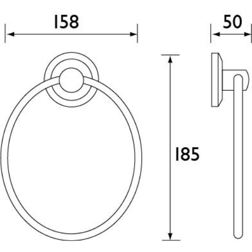 Bristan Solo Towel Ring - Chrome