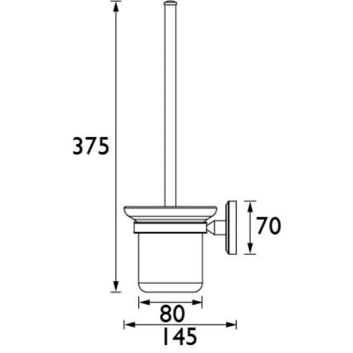 Bristan Solo Wall Hung Toilet Brush - Chrome