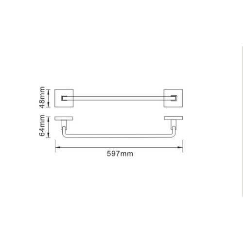 Bristan Square Towel Rail - Chrome