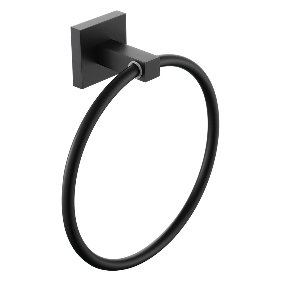 Bristan Square Towel Ring - Black