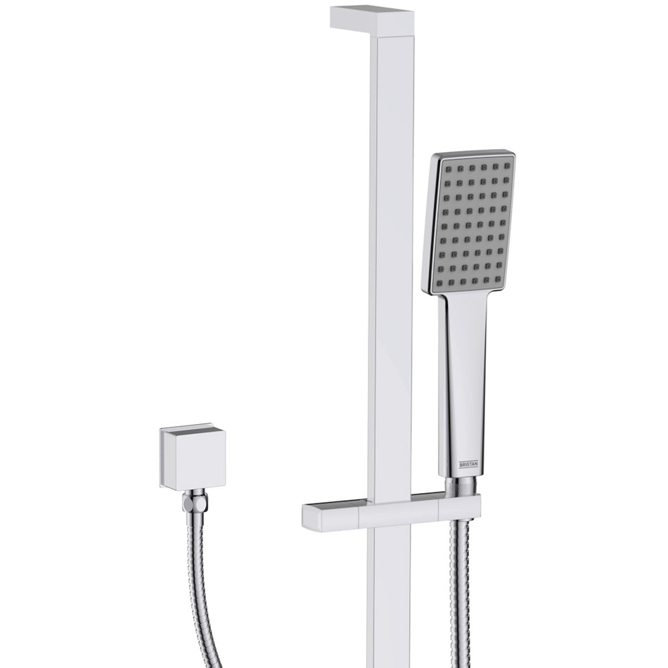 Bristan Square Single Function Shower Slide Rail Kit - Chrome