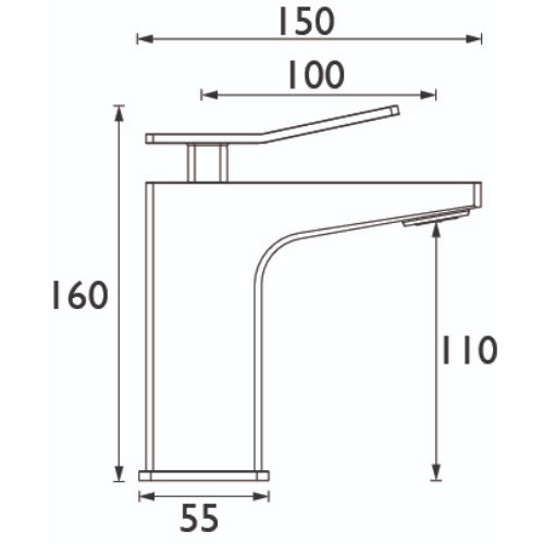 Bristan Tangram 1 Hole Bath Filler Tap - Brushed Brass