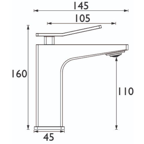 Bristan Tangram Eco Start Basin Mixer Tap With Clicker Waste - Brushed Brass