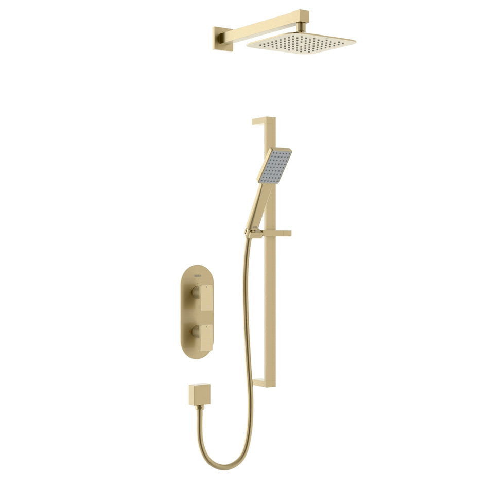 Bristan Tangram Concealed Dual Control Shower Pack - Brushed Brass