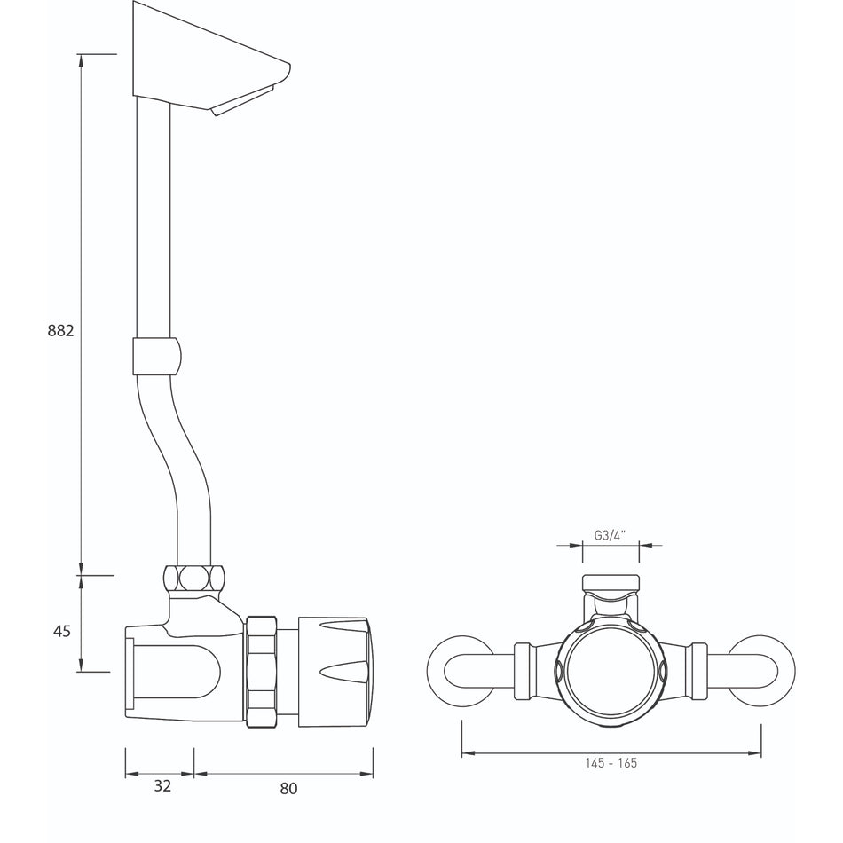 Bristan Timed Flow Temperature Adjustable Manual Shower Valve - Chrome