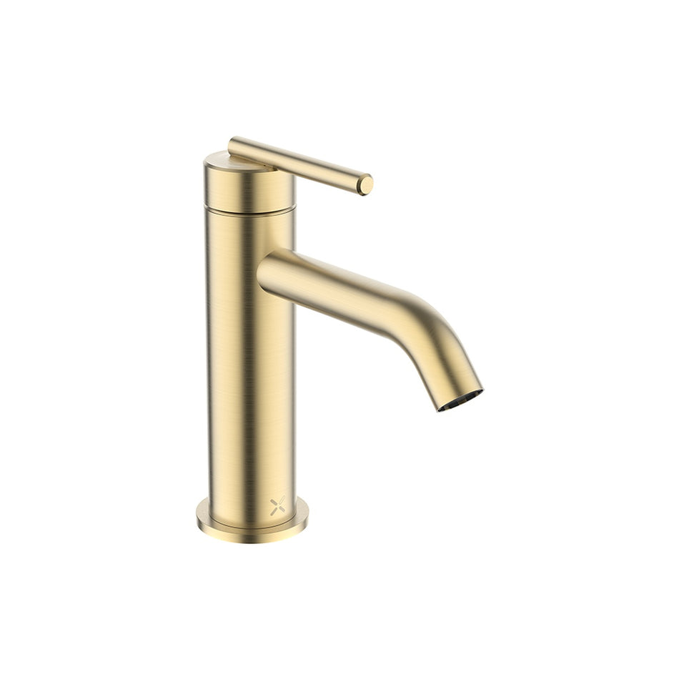 Crosswater 3ONE6 Deck Mounted Lever Mono Basin Mixer Tap - Brushed Brass Effect