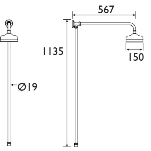 Bristan Rigid Riser Shower Kit - Chrome