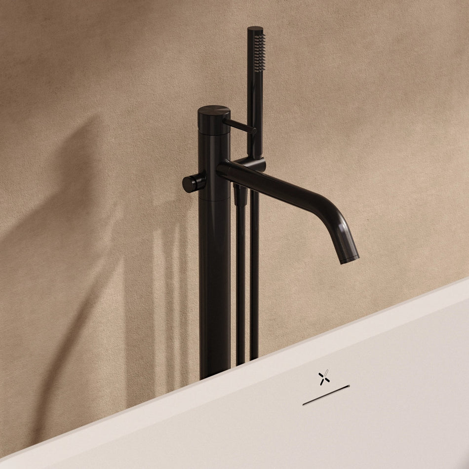 Crosswater 3ONE6 Floor Standing Bath Shower Mixer Tap - Slate