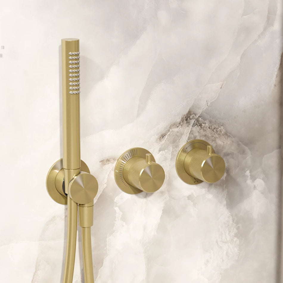Crosswater Module 3ONE6 2 Outlet Trimset With Handset - Brushed Brass Effect