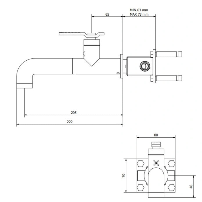 Crosswater Union Monobloc Tap - Brushed Black/Matt Black