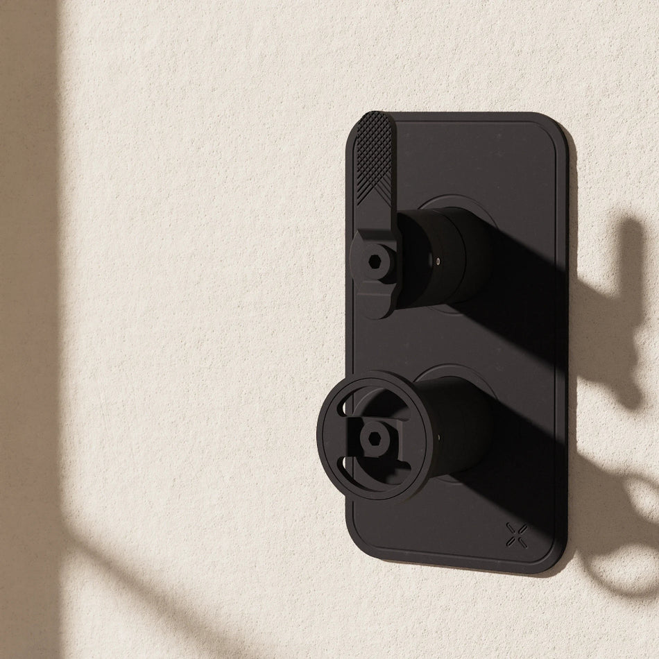 Crosswater Union 2 Outlet 2 Handle Thermostatic Concealed Shower Valve - Matt Black