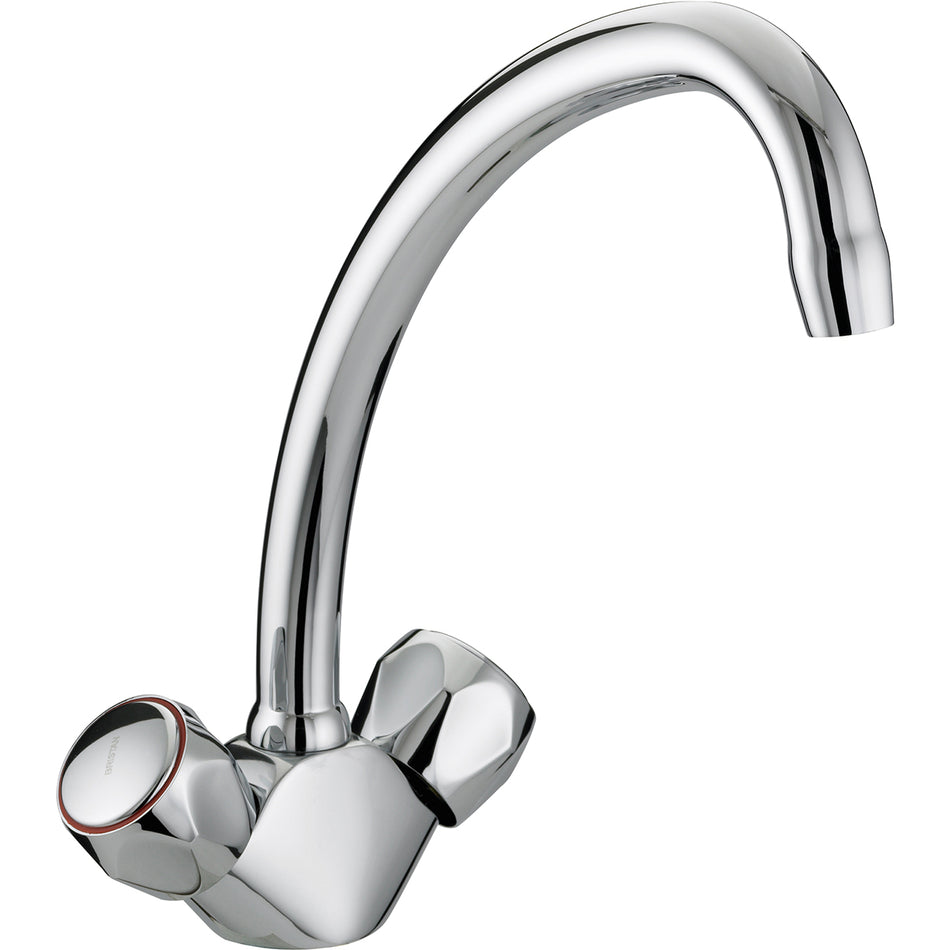 Bristan Club Budget Monobloc Kitchen Mixer Tap With Metal Heads - Chrome