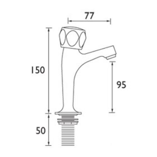 Bristan Club High Neck Kitchen Pillar Taps With Metal Heads - Chrome